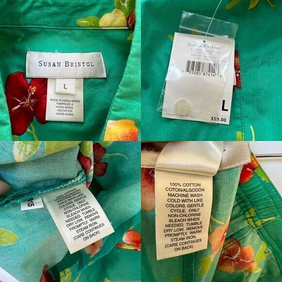 NWT Vintage Susan Bristol Hawaiian Shirt & Maxi Skirt Set Tropical Summer L - Picture 4 of 9